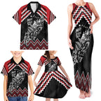 New Zealand Christmas Taniko Poutama Family Matching Tank Maxi Dress and Hawaiian Shirt Mountainscape Maori Fern - Aussie Hoodie