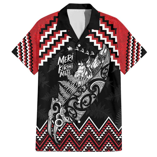 New Zealand Christmas Taniko Poutama Family Matching Tank Maxi Dress and Hawaiian Shirt Mountainscape Maori Fern - Aussie Hoodie