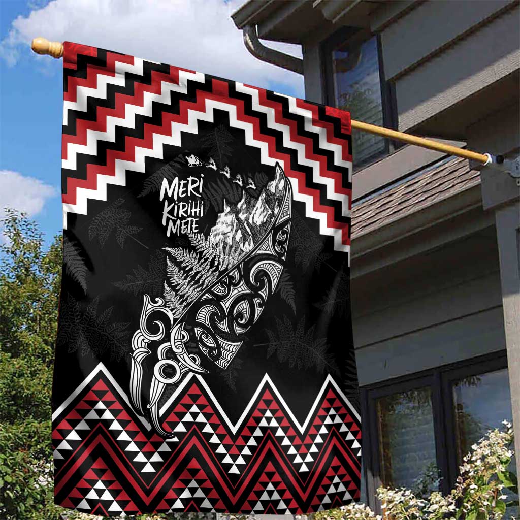 New Zealand Christmas Taniko Poutama Garden Flag Mountainscape Maori Fern - Aussie Hoodie