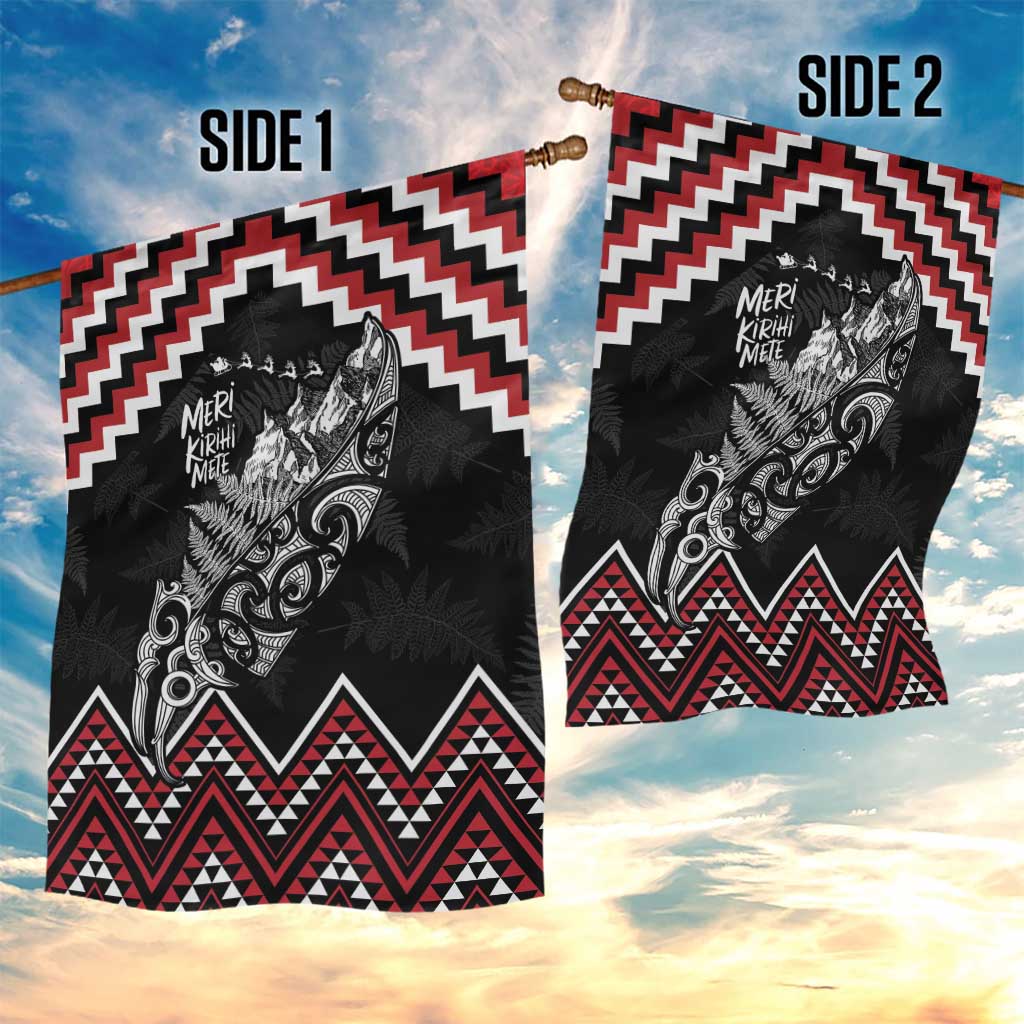 New Zealand Christmas Taniko Poutama Garden Flag Mountainscape Maori Fern - Aussie Hoodie