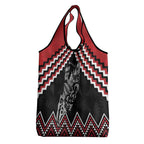 New Zealand Christmas Taniko Poutama Grocery Bag Mountainscape Maori Fern - Aussie Hoodie