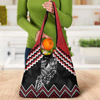 New Zealand Christmas Taniko Poutama Grocery Bag Mountainscape Maori Fern - Aussie Hoodie