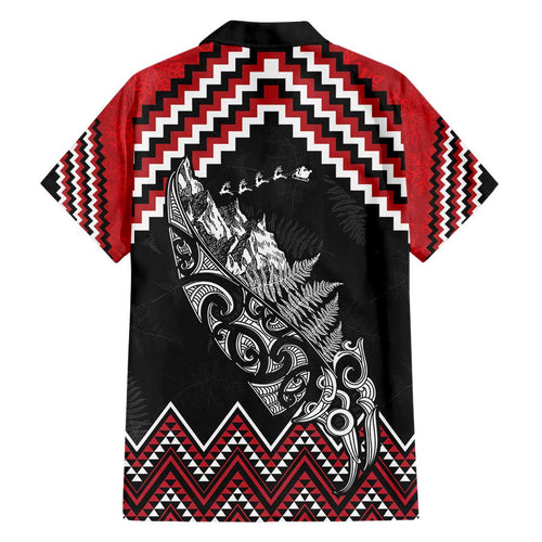 New Zealand Christmas Taniko Poutama Hawaiian Shirt Mountainscape Maori Fern - Aussie Hoodie