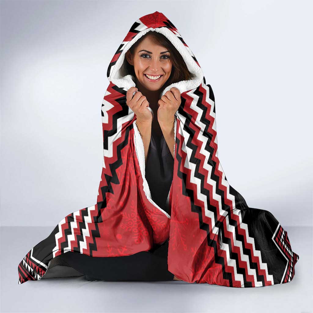 New Zealand Christmas Taniko Poutama Hooded Blanket Mountainscape Maori Fern - Aussie Hoodie