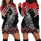 New Zealand Christmas Taniko Poutama Hoodie Dress Mountainscape Maori Fern - Aussie Hoodie
