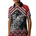 New Zealand Christmas Taniko Poutama Kid Polo Shirt Mountainscape Maori Fern - Aussie Hoodie