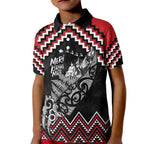 New Zealand Christmas Taniko Poutama Kid Polo Shirt Mountainscape Maori Fern - Aussie Hoodie