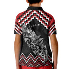 New Zealand Christmas Taniko Poutama Kid Polo Shirt Mountainscape Maori Fern - Aussie Hoodie