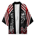 New Zealand Christmas Taniko Poutama Kimono Mountainscape Maori Fern - Aussie Hoodie