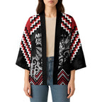 New Zealand Christmas Taniko Poutama Kimono Mountainscape Maori Fern - Aussie Hoodie