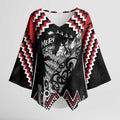 New Zealand Christmas Taniko Poutama Kimono Sleeve Blouse Mountainscape Maori Fern - Aussie Hoodie