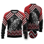 New Zealand Christmas Taniko Poutama Ugly Christmas Sweater Mountainscape Maori Fern - Aussie Hoodie