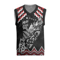 New Zealand Christmas Taniko Poutama Christmas Knitted V-Neck Vest Mountainscape Maori Fern - Aussie Hoodie