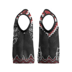 New Zealand Christmas Taniko Poutama Christmas Knitted V-Neck Vest Mountainscape Maori Fern - Aussie Hoodie