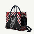 New Zealand Christmas Taniko Poutama Leather Bag Mountainscape Maori Fern - Aussie Hoodie