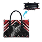 New Zealand Christmas Taniko Poutama Leather Bag Mountainscape Maori Fern - Aussie Hoodie