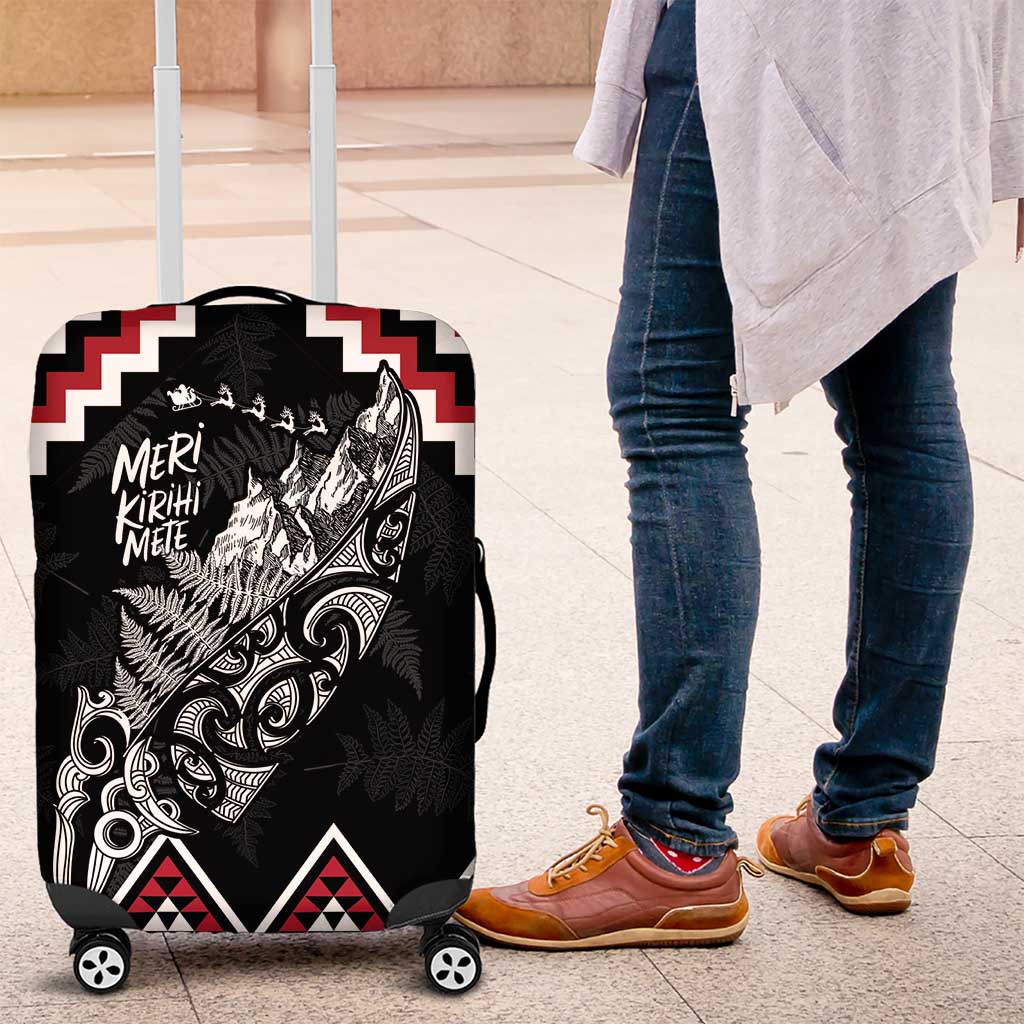 New Zealand Christmas Taniko Poutama Luggage Cover Mountainscape Maori Fern - Aussie Hoodie