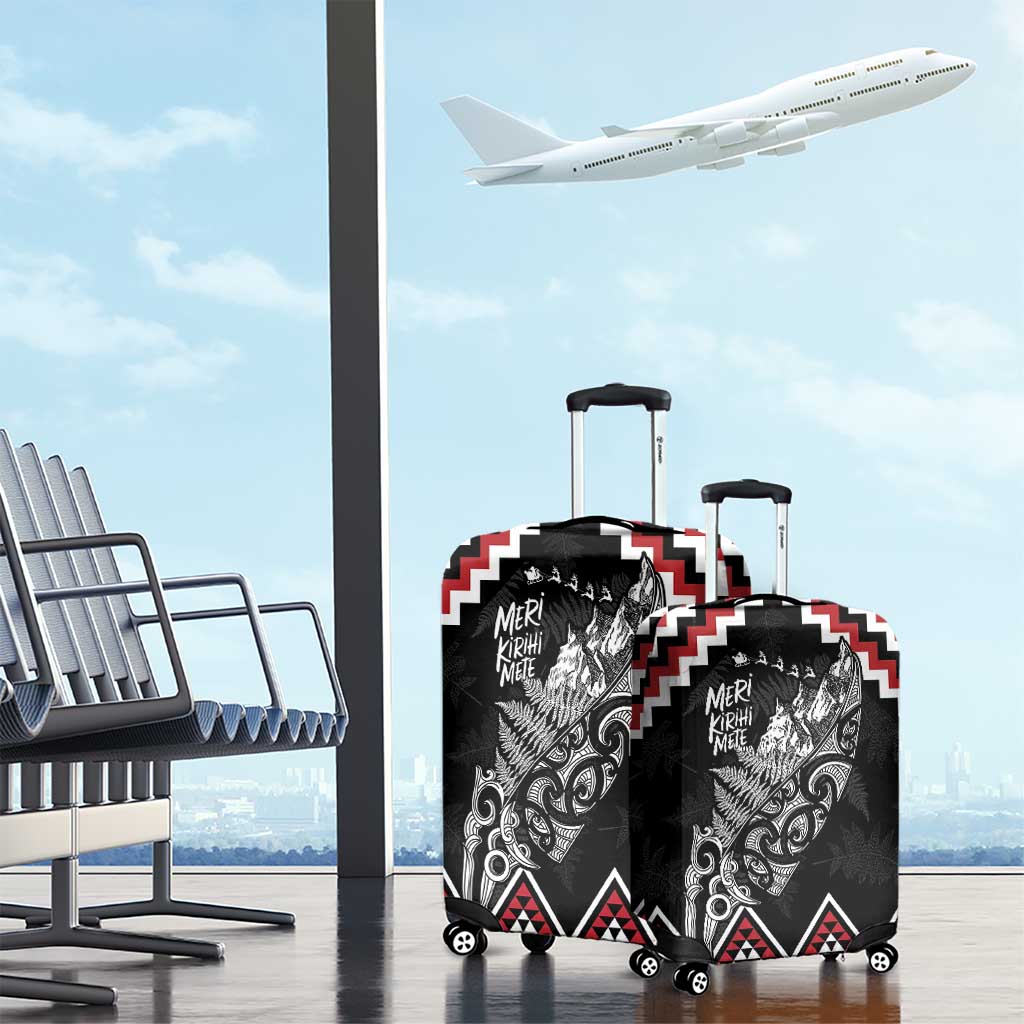 New Zealand Christmas Taniko Poutama Luggage Cover Mountainscape Maori Fern - Aussie Hoodie
