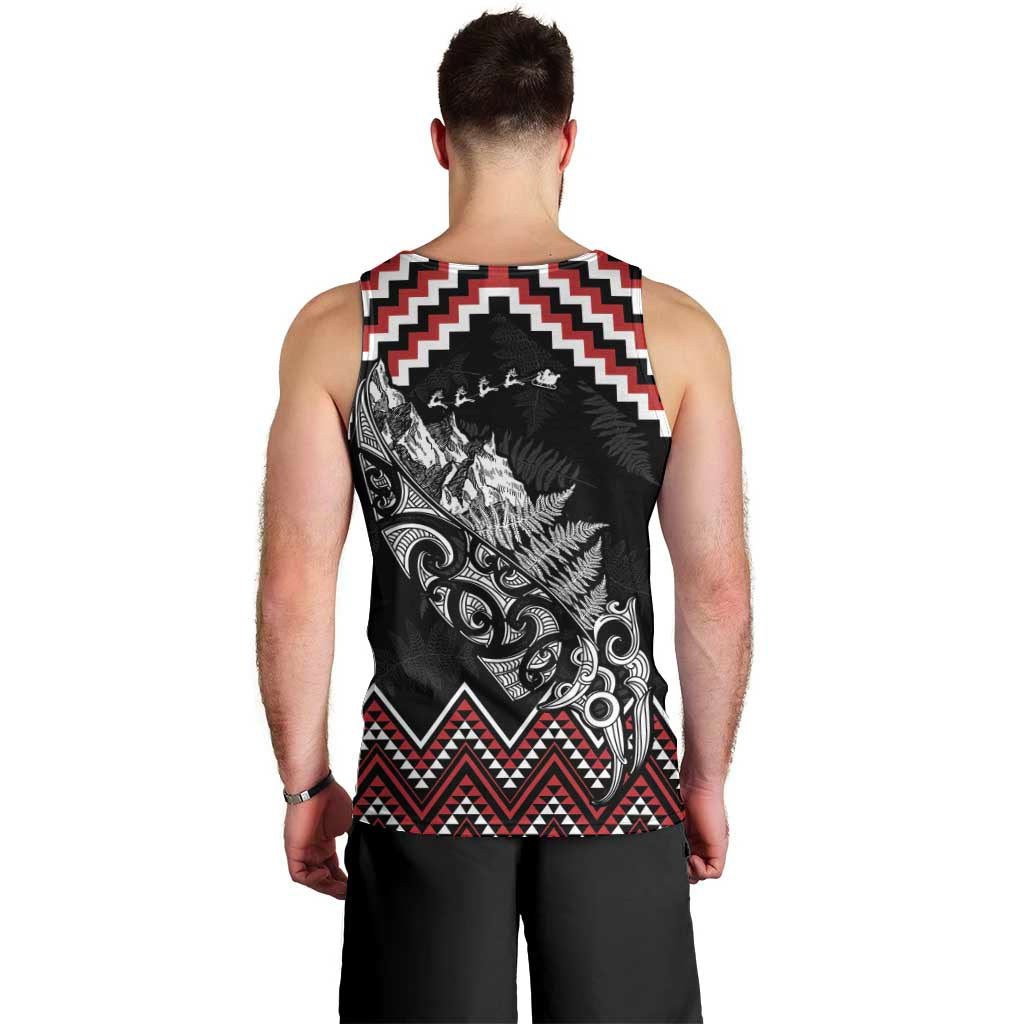 New Zealand Christmas Taniko Poutama Men Tank Top Mountainscape Maori Fern - Aussie Hoodie