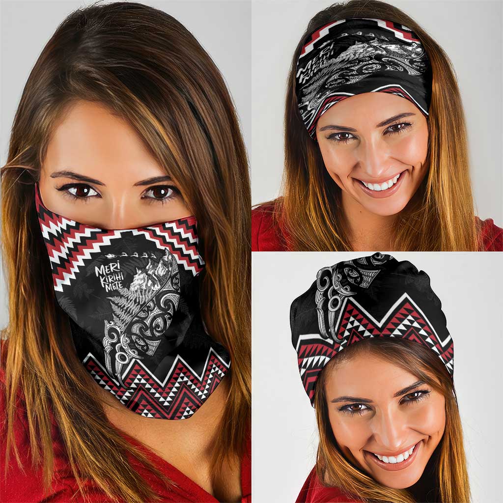 New Zealand Christmas Taniko Poutama Neck Gaiter Mountainscape Maori Fern - Aussie Hoodie