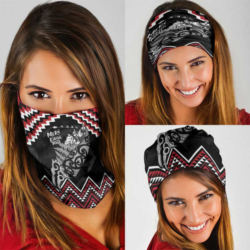 New Zealand Christmas Taniko Poutama Neck Gaiter Mountainscape Maori Fern - Aussie Hoodie