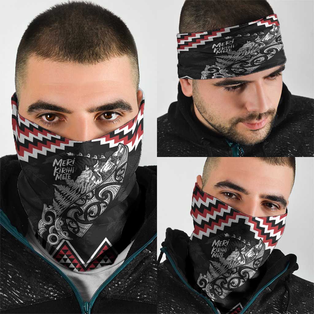 New Zealand Christmas Taniko Poutama Neck Gaiter Mountainscape Maori Fern - Aussie Hoodie