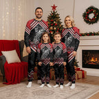 New Zealand Christmas Taniko Poutama Christmas Pajama Set Mountainscape Maori Fern - Aussie Hoodie