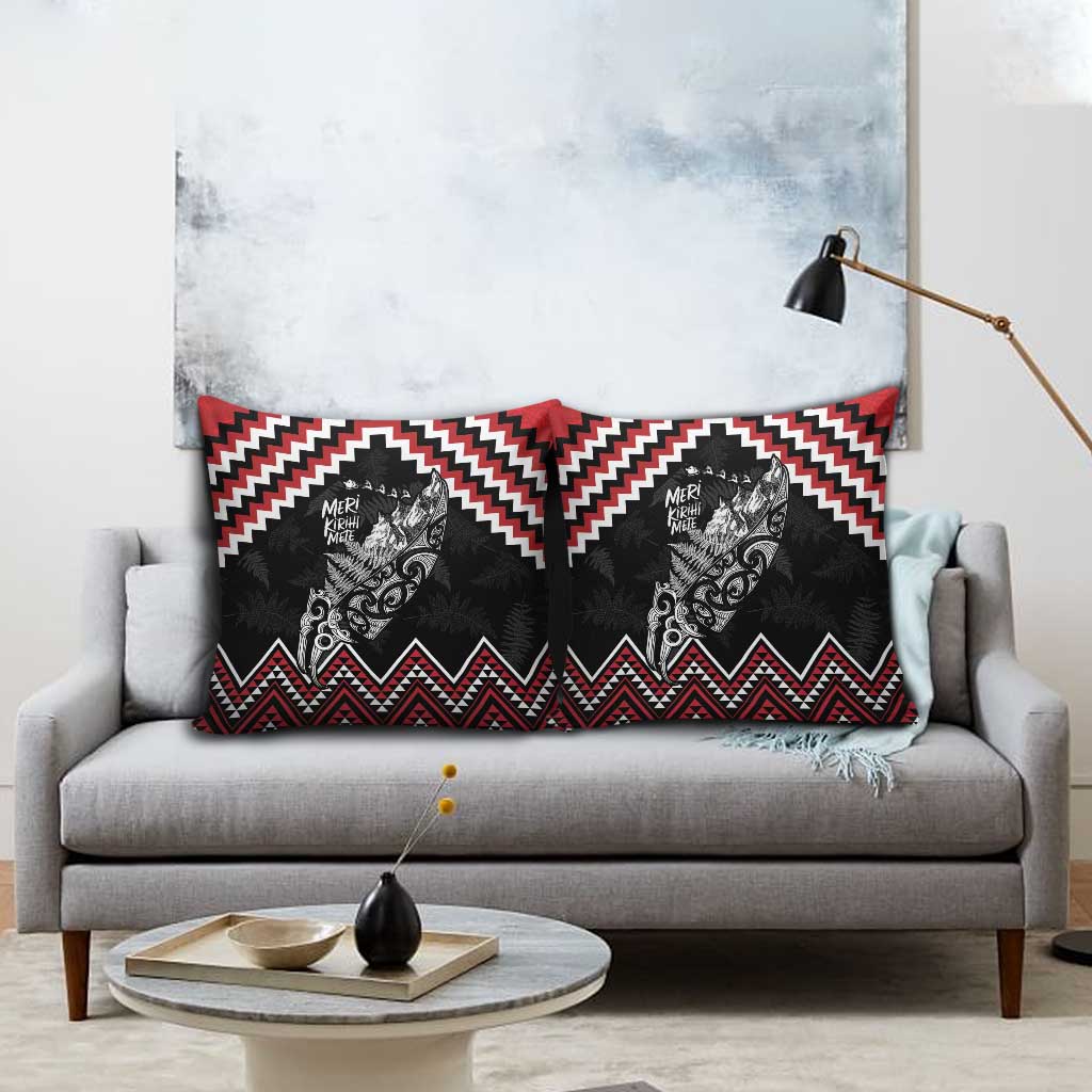 New Zealand Christmas Taniko Poutama Pillow Cover Mountainscape Maori Fern - Aussie Hoodie