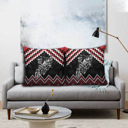 New Zealand Christmas Taniko Poutama Pillow Cover Mountainscape Maori Fern - Aussie Hoodie
