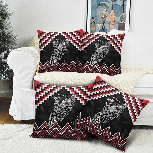New Zealand Christmas Taniko Poutama Pillow Cover Mountainscape Maori Fern - Aussie Hoodie