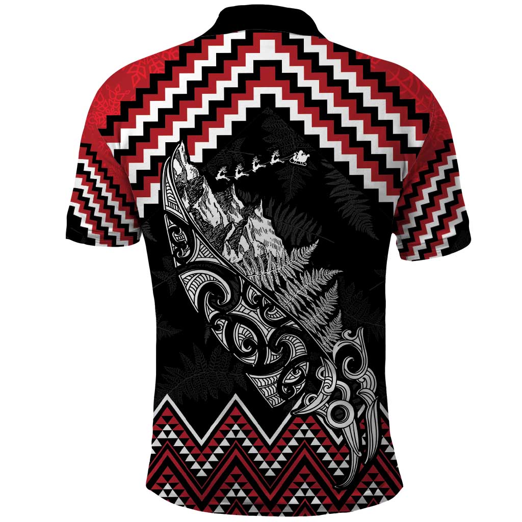 New Zealand Christmas Taniko Poutama Polo Shirt Mountainscape Maori Fern - Aussie Hoodie