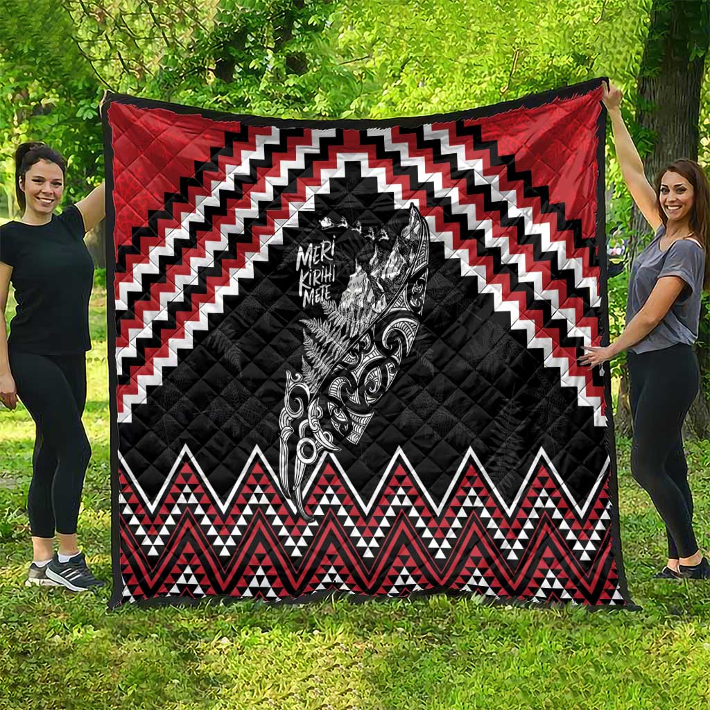 New Zealand Christmas Taniko Poutama Quilt Mountainscape Maori Fern - Aussie Hoodie