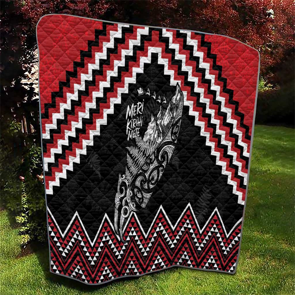 New Zealand Christmas Taniko Poutama Quilt Mountainscape Maori Fern - Aussie Hoodie
