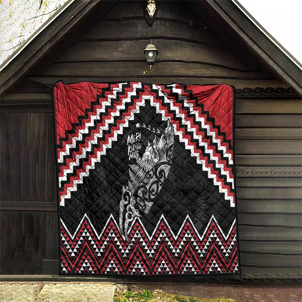 New Zealand Christmas Taniko Poutama Quilt Mountainscape Maori Fern - Aussie Hoodie