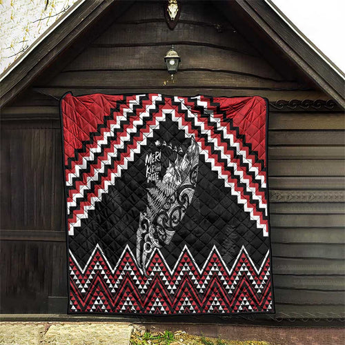 New Zealand Christmas Taniko Poutama Quilt Mountainscape Maori Fern - Aussie Hoodie