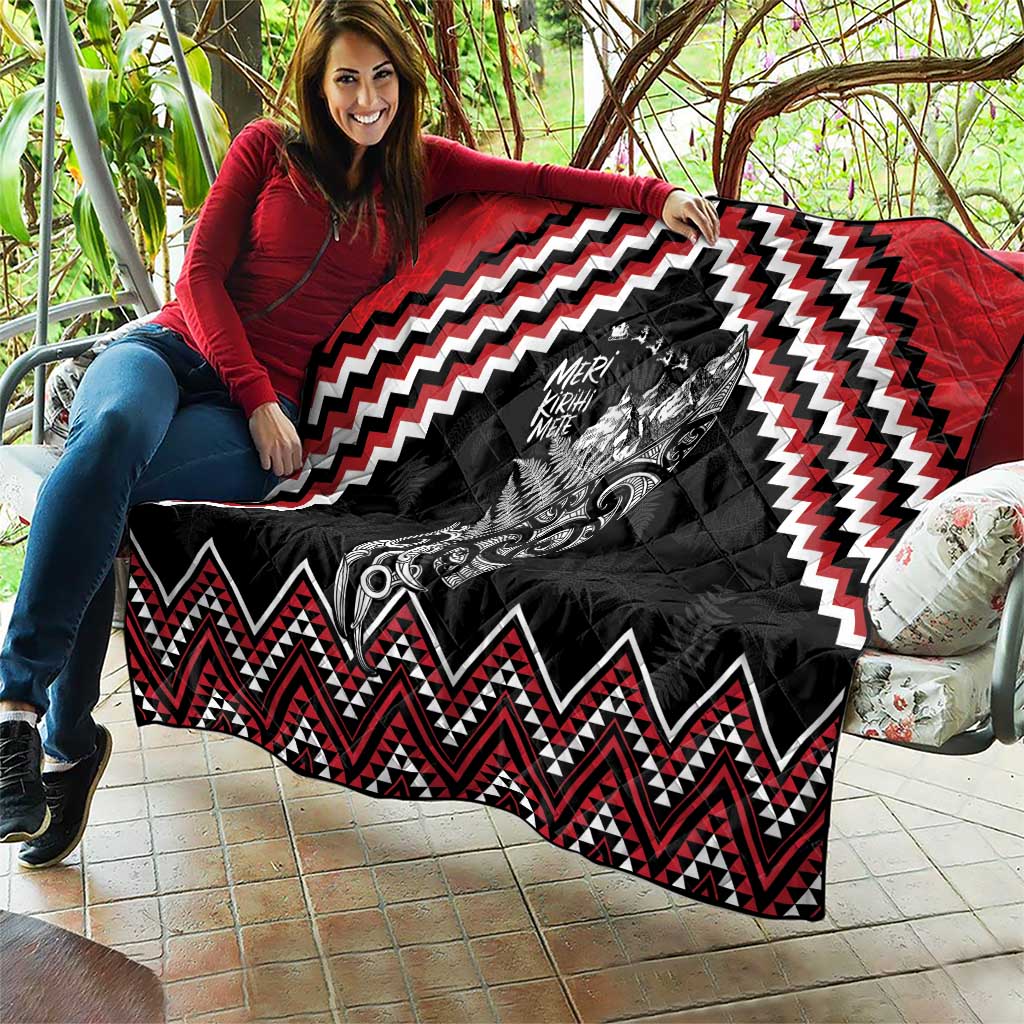 New Zealand Christmas Taniko Poutama Quilt Mountainscape Maori Fern - Aussie Hoodie