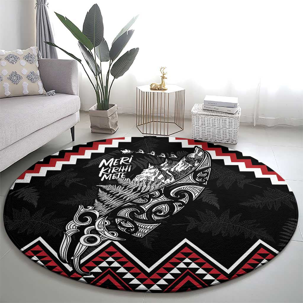 New Zealand Christmas Taniko Poutama Round Carpet Mountainscape Maori Fern - Aussie Hoodie