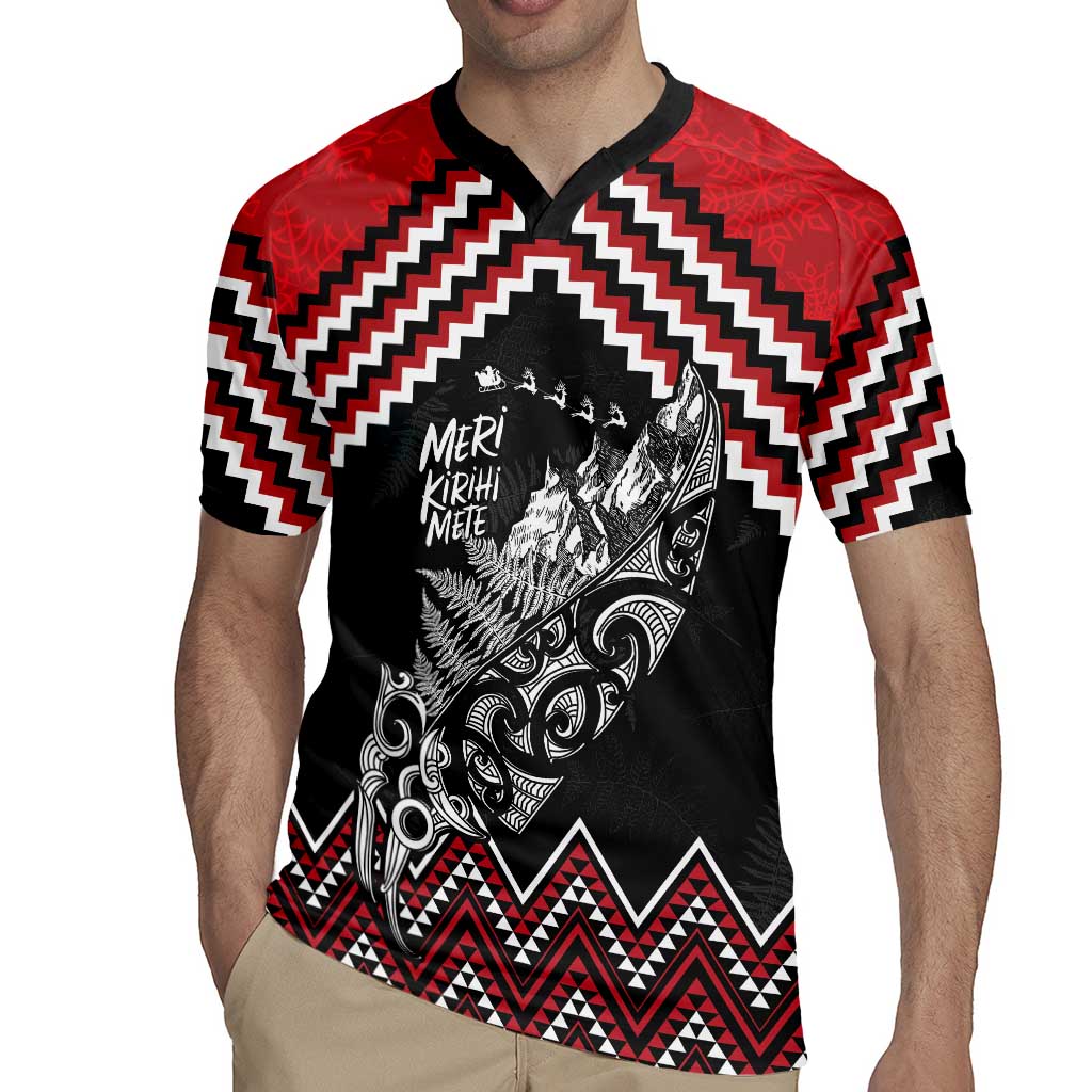 New Zealand Christmas Taniko Poutama Rugby Jersey Mountainscape Maori Fern - Aussie Hoodie