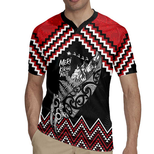New Zealand Christmas Taniko Poutama Rugby Jersey Mountainscape Maori Fern - Aussie Hoodie