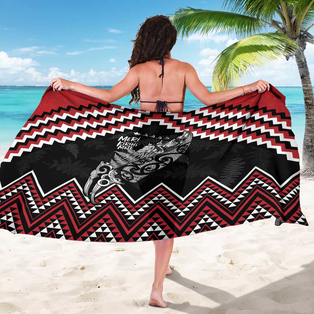 New Zealand Christmas Taniko Poutama Sarong Mountainscape Maori Fern - Aussie Hoodie