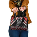 New Zealand Christmas Taniko Poutama Shoulder Handbag Mountainscape Maori Fern - Aussie Hoodie