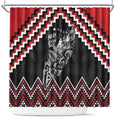 New Zealand Christmas Taniko Poutama Shower Curtain Mountainscape Maori Fern - Aussie Hoodie