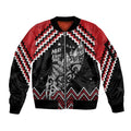 New Zealand Christmas Taniko Poutama Sleeve Zip Bomber Jacket Mountainscape Maori Fern - Aussie Hoodie