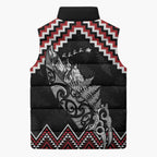 New Zealand Christmas Taniko Poutama Sleeveless Puffer Jacket Mountainscape Maori Fern - Aussie Hoodie