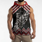 New Zealand Christmas Taniko Poutama Sleeveless Zip Hoodie Mountainscape Maori Fern LT7