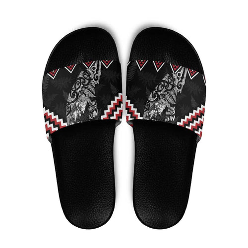 New Zealand Christmas Taniko Poutama Slide Sandals Mountainscape Maori Fern - Aussie Hoodie