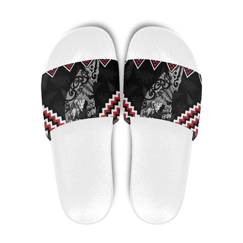 New Zealand Christmas Taniko Poutama Slide Sandals Mountainscape Maori Fern - Aussie Hoodie
