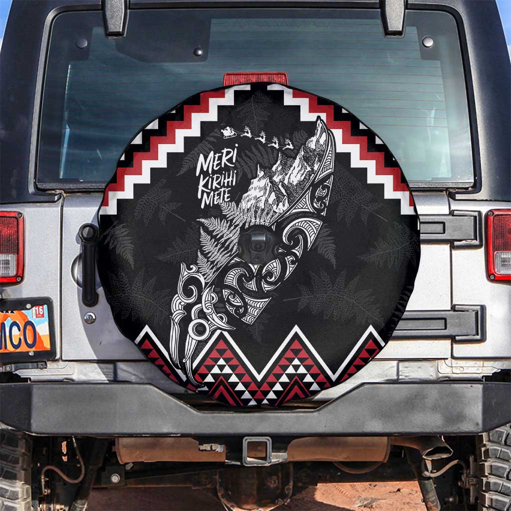 New Zealand Christmas Taniko Poutama Spare Tire Cover Mountainscape Maori Fern - Aussie Hoodie