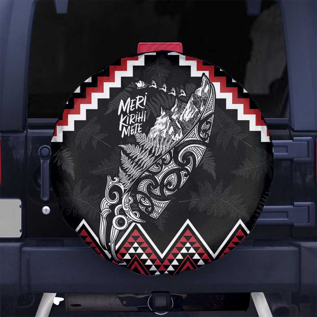 New Zealand Christmas Taniko Poutama Spare Tire Cover Mountainscape Maori Fern - Aussie Hoodie