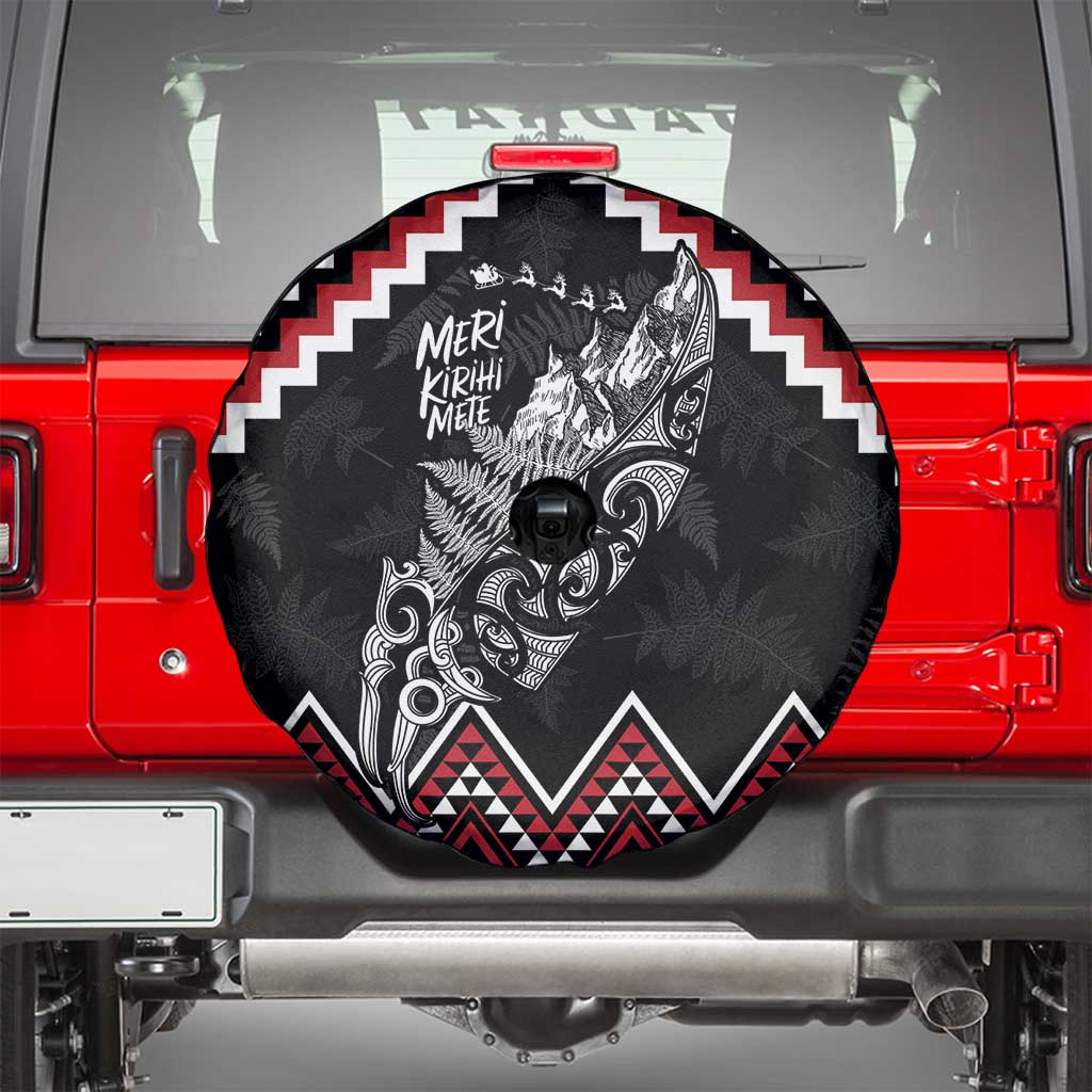 New Zealand Christmas Taniko Poutama Spare Tire Cover Mountainscape Maori Fern - Aussie Hoodie